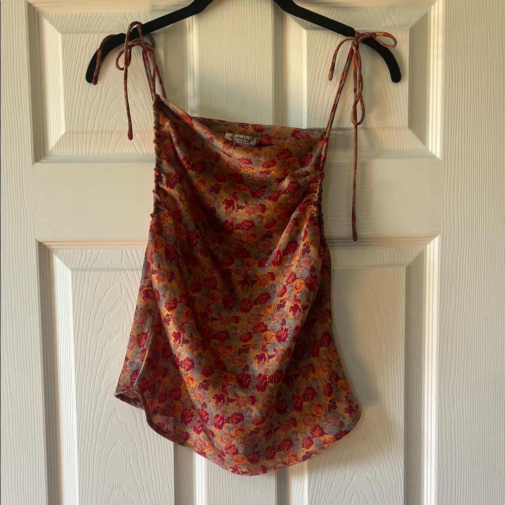 Free People Red and Orange Floral Camisole